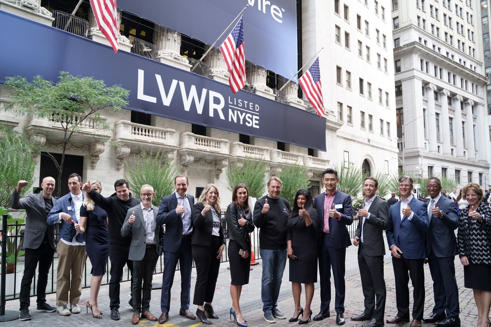 group photo celebrating LiveWire's listing on the New York Stock Exchange